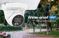 Cámara IP PoE DNAA de 6MP con Detección de Líneas Cruzadas, Doble Luz, Mini Torreta, Micrófono, Lente Fija de 2.8mm, Detección Humana, Alto Rendimiento