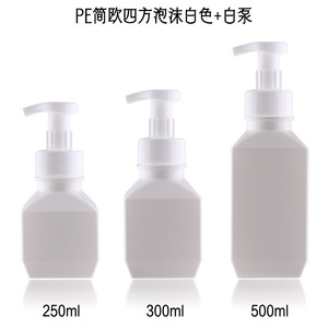 Botella cuadrada estilo europeo de 250ml 500ml con dispensador de espuma esmerilada para gel de ducha, loción y spray. - Product Image 3