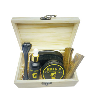 Kit de cuidado de barba con bálsamo, aceite, peine, cepillo, rodillo y bolsa para el crecimiento y peinado de la barba masculina - Product Image 4