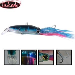 Takedo ปลาหมึกตกปลาทะเลลึก140มม. 40ก. เหยื่อปลอมพร้อมตะขอสามชั้นสำหรับปลาฉลาม - Product Image 4
