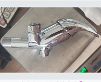 Mitigeur de douche moderne en laiton à poignée unique, finition chromée, avec pommeau de douche pressurisé, pour appartement et hôtel