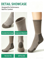 Vente directe d'usine, chaussettes de sport épaisses, chaussettes de compression tricotées durables pour l'escalade en montagne et les sports de neige en automne