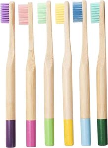 Custom Logo Kids <b>Toothbrushes</b> Natural Soft Bristles Durable Charcoal Wooden Brushes Compostable Design for Children - Product Image 2