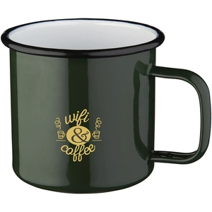 Mini taza de metal esmaltada con logotipo para promoción, taza de acero inoxidable de 12oz, 14oz, 16oz, verde, blanco, azul, para acampar y café, personalizada - Product Image 3