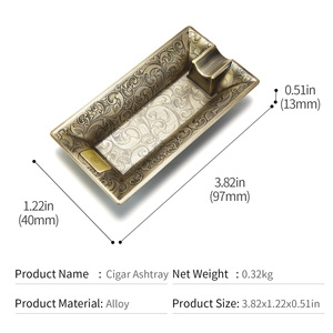 CIGARLOONG - Cenicero Rectangular Portátil para Coche, Cenicero <span class=keywords><strong>de</strong></span> Metal Vintage, Juego <span class=keywords><strong>de</strong></span> Ceniceros con Logotipo Personalizado, Cenicero Individual para Cigarros - Product Image 6
