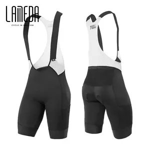 LAMEDA Kostenloser Versand Direkt Versand Schwarz Multi Pockets Cycle Bib Radhose Großhandel