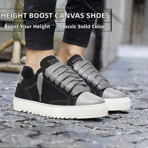 รองเท้าผ้าใบวิ่งสำหรับฤดูใบไม้ร่วง ดีไซ<span class=keywords><strong>น</strong></span>์ผูกเชือก เพิ่มความสูง พื้นยางห<span class=keywords><strong>น</strong></span>า สีพื้นล้วน ลายละลาย สไตล์คู่รัก - Product Image 2