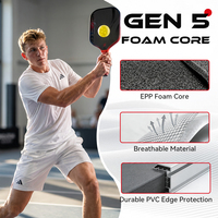 Paleta de Pickleball Personalizada Aprobada por la USAPA, Superficie Texturizada de Fibra de Carbono T700, Grosor de 16 mm, GEN 5, OEM, ODM