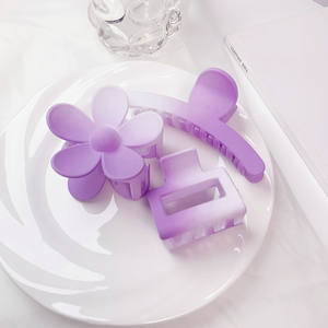 CLARMER الصيف جديد تصميم الأرجواني ماتي التدرج القرش النساء الشعر التبعي اليدوية مخصص كبيرة زهرة الجوف مشبك شعر - Product Image 3