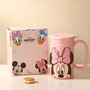 Taza de Café de Cerámica Grande de 690 ml con Diseño de Dibujos Animados, Linda Taza de Café con Tapa de <span class=keywords><strong>Mickey</strong></span>/<span class=keywords><strong>Minnie</strong></span>/Pato Donald - Product Image 4