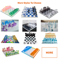 Jeu d'échecs de luxe personnalisable XFL en Lucite/Acrylique avec logo personnalisé, impression sérigraphique et découpe laser