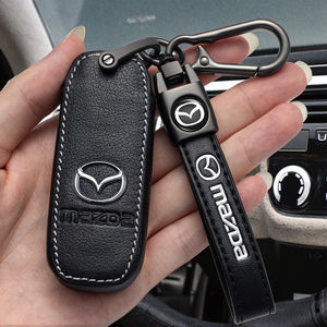 Sarung Kunci Mobil Kulit dengan Logo Kustom untuk Mazda Kia untuk BMW Mercedes Dll. Tempat Penyimpanan Gantungan Kunci Hitam Pink untuk Aksesori Wanita - Product Image 1