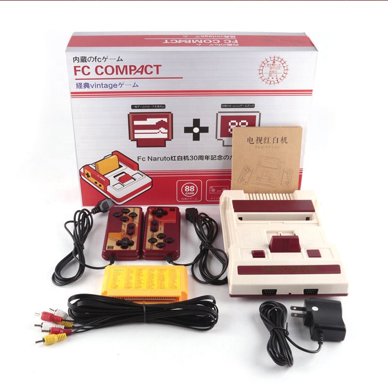 Дешевые Продажи FC Compact игровая консоль с 500 8 бит Встроенные игры с 2 контроллеры поддерживают игровой картридж
