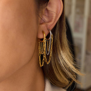 ต่างหูห้อยระย้าทรงพู่ห้อย ดีไซน์สวยหรู ชุบทอง 14k 18k ผลิตจากสแตนเลสสตีล 316L สำหรับผู้หญิง ขายส่งแฟชั่น - Product Image 5