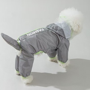 Chiot imperméable à quatre pattes imperméable tout-enveloppant <span class=keywords><strong>Poncho</strong></span> petit et moyen chien réfléchissant vêtements pour animaux de compagnie résistant à la pluie - Product Image 3
