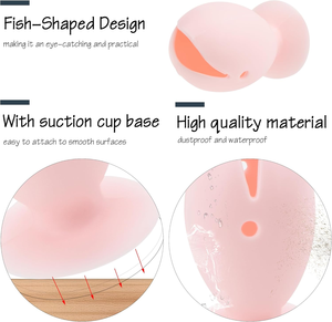 Protège-brosse à dents en silicone en forme de poisson avec base à ventouse, support autoportant, protège-têtes de voyage pour salle de bain, voyage et camping - Product Image 4