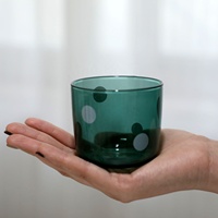 Tasse en verre borosilicate haute résistance, gobelet à boisson résistant à la chaleur, tasse verte à pois pour café, jus, lait, usage domestique