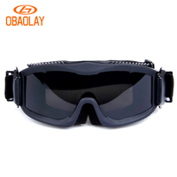Lunettes tactiques personnalisées ANSI Z87, lunettes de soleil, 3 verres, airsoft, paintball, anti-vent, protection UV400, verres PC 3,0 mm, lunettes de tir