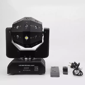 Mini projecteur LED à tête mobile, faisceau laser, stroboscope, 16 projecteurs mobiles 3-en-1 à roulettes, DMX, rotation infinie, pour discothèque - Product Image 5