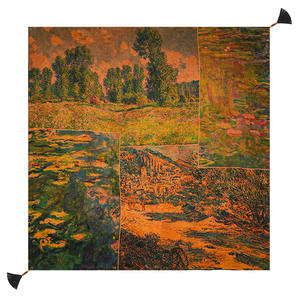 Pañuelo <span class=keywords><strong>de</strong></span> <span class=keywords><strong>Seda</strong></span> Clásico para Mujer, Pañuelo <span class=keywords><strong>de</strong></span> Satén, Estilo Vintage con Estampado <span class=keywords><strong>de</strong></span> Paisaje Clásico, Pañuelo <span class=keywords><strong>de</strong></span> <span class=keywords><strong>Seda</strong></span> Cuadrado Grande - Product Image 3