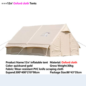 6.3/12 vuông 420D Oxford không thấm nước UV bảo vệ không khí Lều thiết lập glamping Lều cắm trại 4-6 /8-12 người <span class=keywords><strong>Inflatable</strong></span> lều - Product Image 6