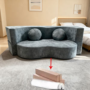 <span class=keywords><strong>Sofá</strong></span> Cama Combinado para Sala de Estar de Apartamento Pequeño Tapizado en Tela Desmontable y Lavable Diseño Plegable Lazy de Estilo Moderno - Product Image 3