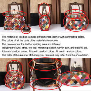 Sacs à main pour femmes à la mode Saison actuelle Polyvalent Couleur florale Patchwork Cuir de vachette de première qualité Fermeture à glissière Sacs fourre-tout décontractés - Product Image 3