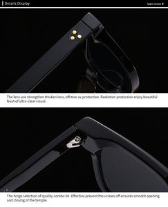 مجموع النظارات بالجملة إطار أسود خمس نجوم ظلال مربعة شعار مخصص فاخر نظارات عدسة الشمبانيا أزياء المرأة النظارات الشمسية - Product Image 6