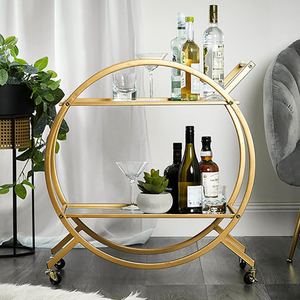Moderne Luxe Stijl Bar Serveerwagen Nieuwe Luxe Hotels <span class=keywords><strong>Trolley</strong></span> Meubelen Item Voor Thuis Bar Metalen Serveerwagen - Product Image 2