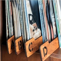 26 séparateurs de rangement en bois alphabétiques pour albums, CD, DVD, supports de livres et accessoires pour les passionnés de musique, boîte à albums