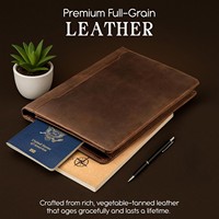 Portafolios de Cuero Vintage de 10x13 Pulgadas |   Organizador de Currículum Profesional Hecho a Mano |   Portafolio de Documentos Antiguo con Bloc de Notas