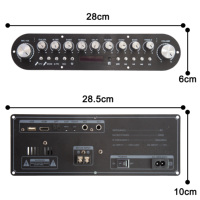 Module amplificateur audio stéréo haute puissance pour karaoké avec panneau de contrôle de tonalité EQ, HDMI, USB, optique, AUX, MIC, 110V-220V