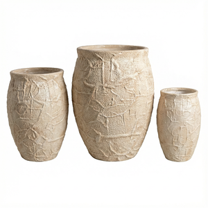 Jarrón de Cerámica Blanco Marfil Minimalista y Elegante con Borde Moderno en Relieve para <span class=keywords><strong>Phragmites</strong></span> - Product Image 5