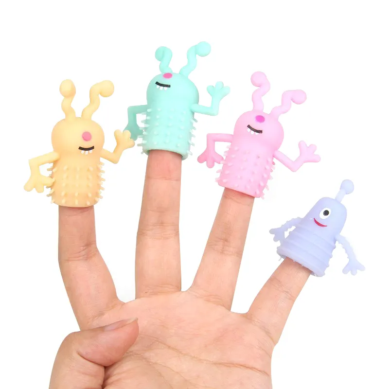 Halloween Tricky Prank Híbrido Mini Finger Boneca TPR Macio Gel Monstro de Plástico Storytelling Finger Berços Novos Brinquedos Exóticos Para Crianças