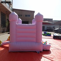 Château gonflable commercial mini en PVC violet, trampoline gonflable blanc pour mariages/anniversaires