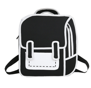 حقيبة كتب هزلية لطيفة <span class=keywords><strong>2D</strong></span> مع شعار مخصص ، حقيبة ظهر مدرسية بحزام قابل للفصل عصري مع إغلاق بسحاب - Product Image 3