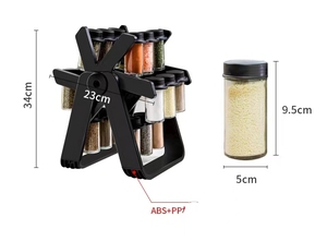 Organizador giratorio de especias, rotación de rueda de la fortuna de 360 grados con juego de 18 tarros de vidrio, organizador de condimentos para encimera - Product Image 6