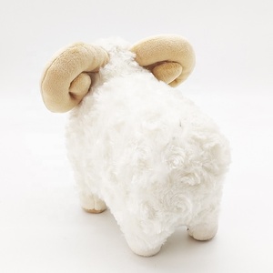 Peluche Mouton Bouclé <span class=keywords><strong>à</strong></span> Grandes Cornes, Jouet en Peluche Doux et Moelleux - Product Image 5
