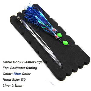 Set da Pesca in Mare all'Ingrosso, Rig Flasher 5/0 con Supporto in Schiuma, Confezione Blister, Rig Sabiki Rosso e Blu per Pesca in Mare - Product Image 3