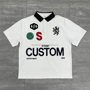 <span class=keywords><strong>T</strong></span>-<span class=keywords><strong>shirt</strong></span> Polo Homme en Coton Lourd 100% Personnalisé Guangzhou Shangshang, Coupe Boxy, Broderie, Impression Sérigraphique, Rayures - Product Image 2