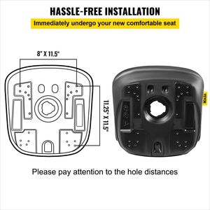 DB Wholesale 2-Pack Compact High Back Tractor & Forklift Seat Reemplazo de vinilo negro Ajuste universal Cojines de drenaje central Pillo - Product Image 6