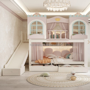 Cama Litera Infantil con Escaleras Estilo <span class=keywords><strong>Castillo</strong></span> Creativo, Diseño Personalizado JS, <span class=keywords><strong>para</strong></span> <span class=keywords><strong>Niñas</strong></span> - Product Image 3