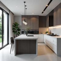 Kabinet Dapur Modular RTA Gaya Shaker Modern dari Kayu Lapis Set Kabinet Dapur Kustom dengan Engsel Soft Close Langsung dari Pabrik OEM ODM