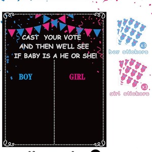 Poster <span class=keywords><strong>dei</strong></span> giochi di rivelazione del genere 54 che votano il sesso del ragazzo o della ragazza rivelano le decorazioni per feste - Product Image 3