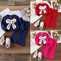 Ensemble deux pièces pour bébé fille, chemise rayée à manches longues, gilet en tricot, vêtements décontractés pour enfants, printemps
