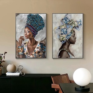 <span class=keywords><strong>Peinture</strong></span> sur toile abstraite de fille africaine <span class=keywords><strong>en</strong></span> aquarelle, affiches d'art personnalisées durables, impressions modernes, style portrait, décoration de salon, <span class=keywords><strong>femme</strong></span> - Product Image 2