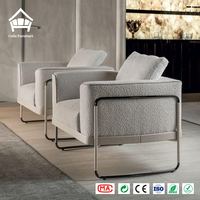 Canapé modulaire de luxe sur mesure, mobilier complet pour toute la maison, structure métallique, table en marbre pour projet de villa de luxe