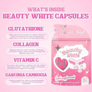 ยาเพิ่มความขาวให้ผิวขาวแบบ4 in 1 L-gluta ช่วยให้ผิวขาวพร้อมคอลลาเจนผลิตภัณฑ์ความงามจาก Garcinia Vitamin C - Product Image 5