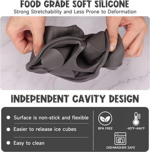 Hot Large Capacity Ice Tray Freezer Silicone Ice Cube Tray 3 Hollow Cylinders Ice Cube Mold - Product Image 5