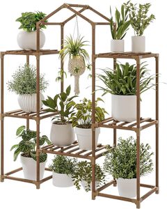 Houtplant Stand Indoor Buiten Ladder Plant Display Plankje Opbergrek Organizer Voor Patio Garde - Product Image 1